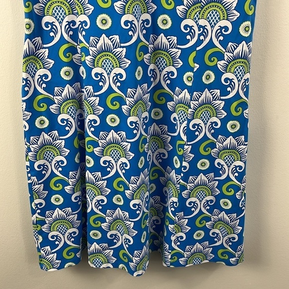 J. McLaughlin Catalina Cloth Blue Green Crochet Floral Sleeveless Dress Womens M - Picture 5 of 13
